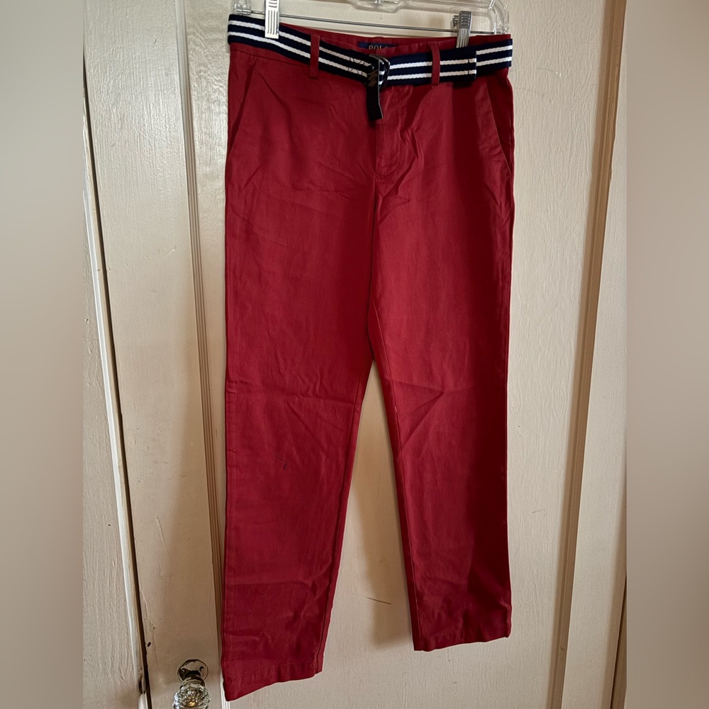 Polo by Ralph Lauren: Women’s Red Pants w/ Navy Belt